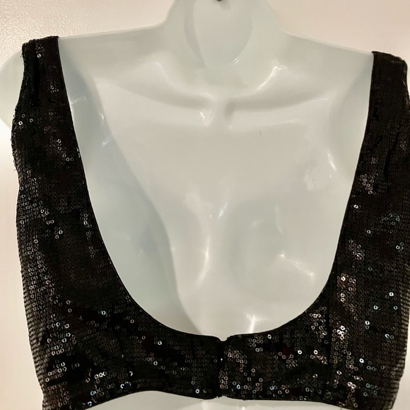 Saree lehnga black sequence blouse NWOT - Picture 4 of 5